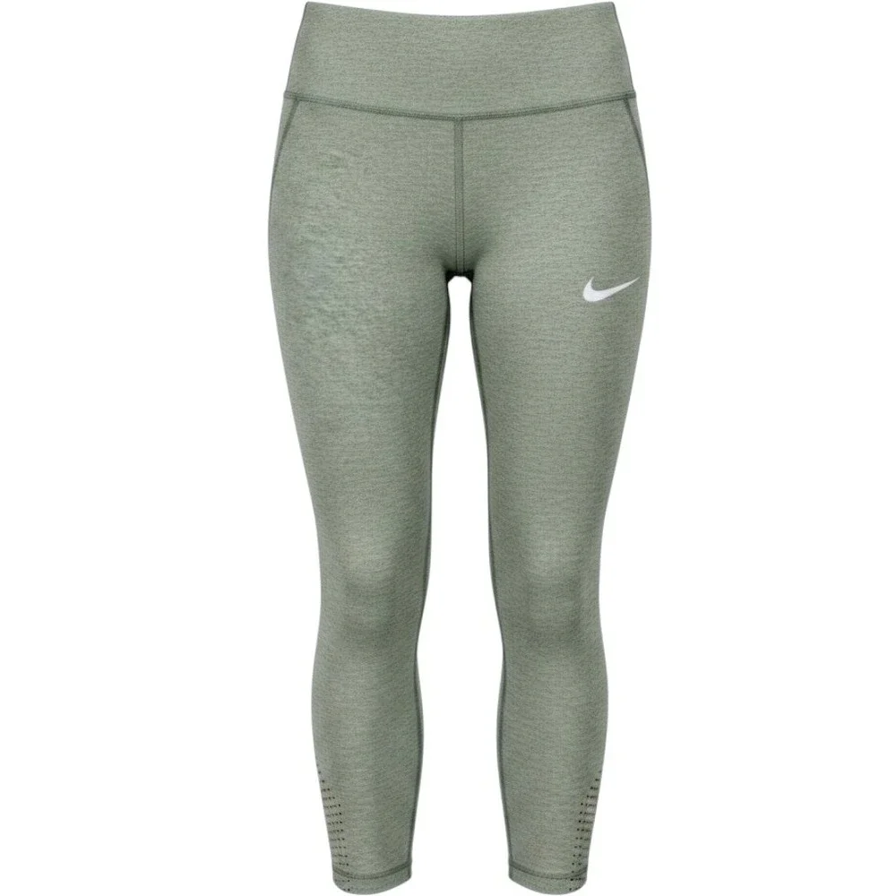 Nike~Epic Lux Running Crop Tights~Alligator Green Heather~Small~AV8191-326 💥NWT